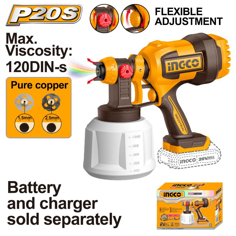 INGCO 20V Lithium-Ion Spray Gun